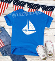 Sail Boat Toddler Screen Print Shirt