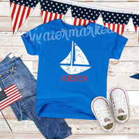 Sail Boat Toddler Screen Print Shirt