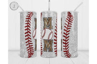 Bsseball Mom Glitter Design Custom 20oz Skinny Tumbler