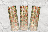 Tropical Cheetah Flower Design Custom 20oz Skinny Tumbler