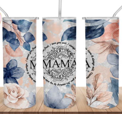 Floral Mama Design Custom 20oz Skinny Tumbler