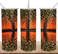 Cheetah Basketball Design Custom 20oz Skinny Tumbler Leopard