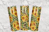 heetah Sun Flowe Design Custom 20oz Skinny Tumbler