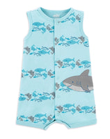 Carter's Infant Boy's Blue Shark Tank Top Ocean Life One Piece Romper