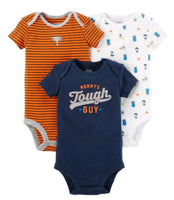 Child Of Mine By Carter's Short Sleeve Bodysuits Mommy's Tough Guy, 3Pk Baby Boy