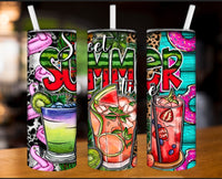 Sweet Summer Time Design Custom 20oz Skinny Tumbler