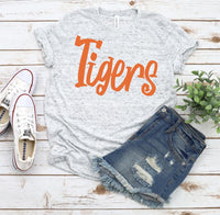 Tigers Orange Design Screen Print T-Shirt