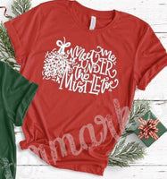 Meet Me Under The Mistletoe Christmas Screen Print T-Shirt