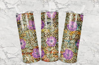 Cheetah Flower Design Custom 20oz Skinny Tumbler