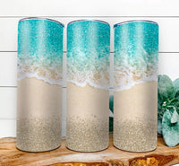 Beach Sand Design Custom 20oz Skinny Tumbler